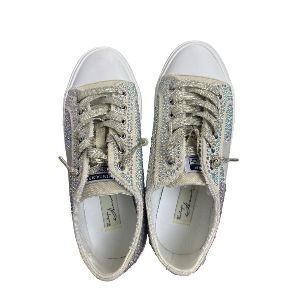 Vintage Havana Jenny Rhinestone Sneakers Gold Sparkle Low Top Casual Shoes - Picture 7 of 7